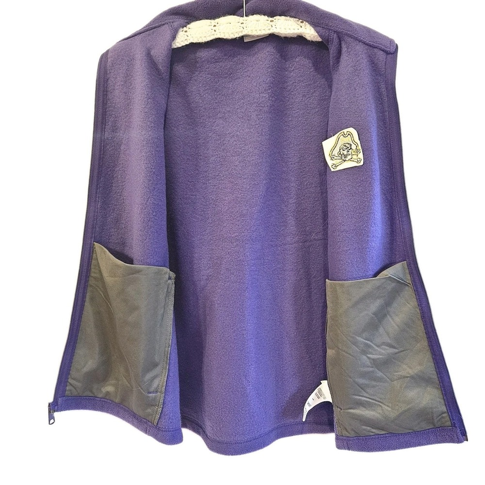 Columbia ECU Pirates Flanker Fleece Vest Purple Medium Embroidered Logo Licensed - Picture 3 of 8
